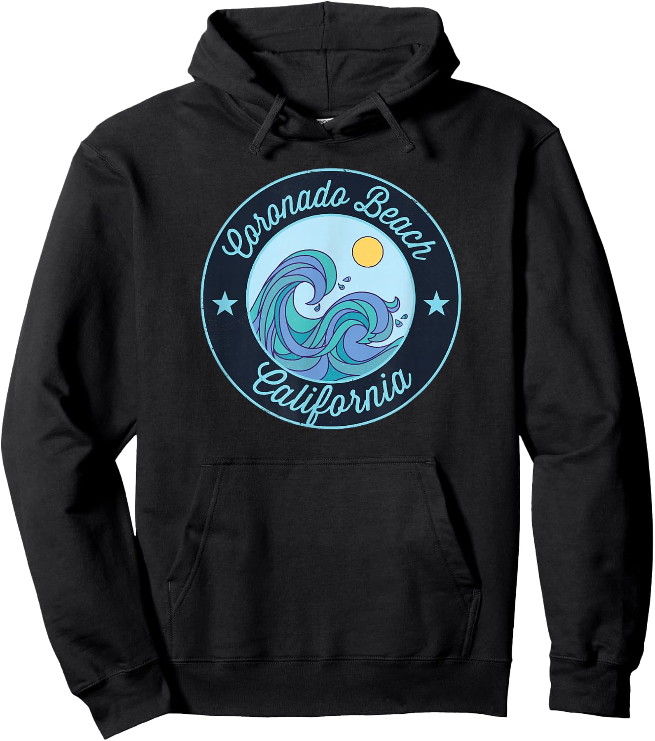 Coronado Beach CA California Souvenir Nautical Surfer Graphi Hoodie - Hoodie | Black