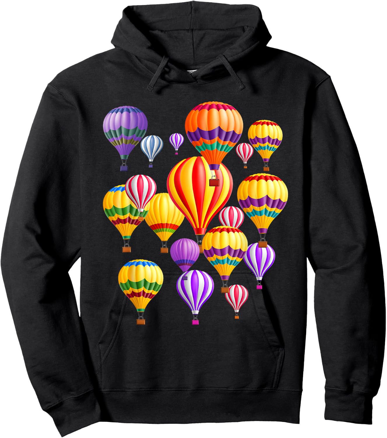 Colorful Hot Air Balloons Hoodie - Hoodie | Black