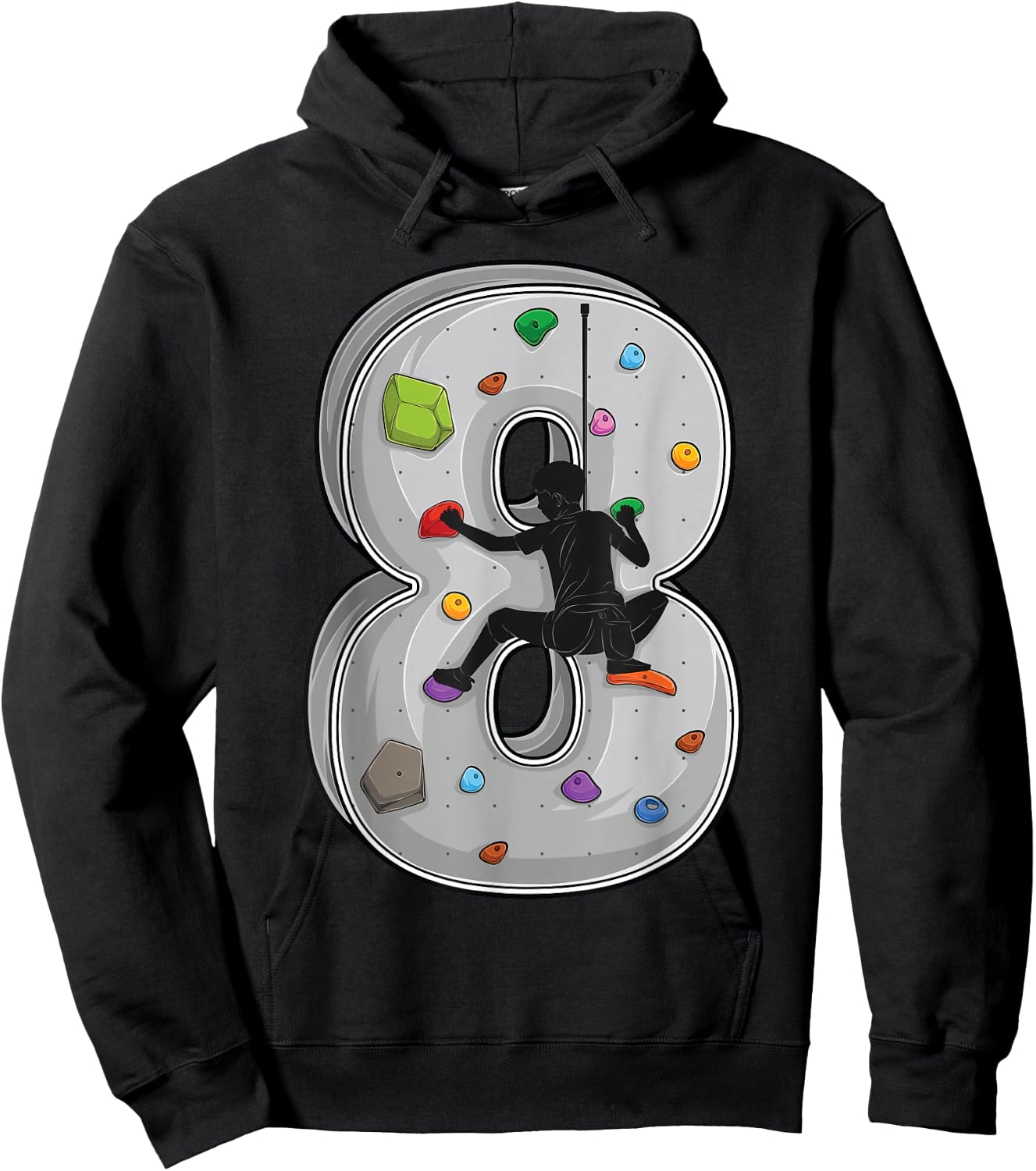 8 Year Old Rock Climbing 8th Birthday Adventures Climber Hoodie - Hoodie | Black