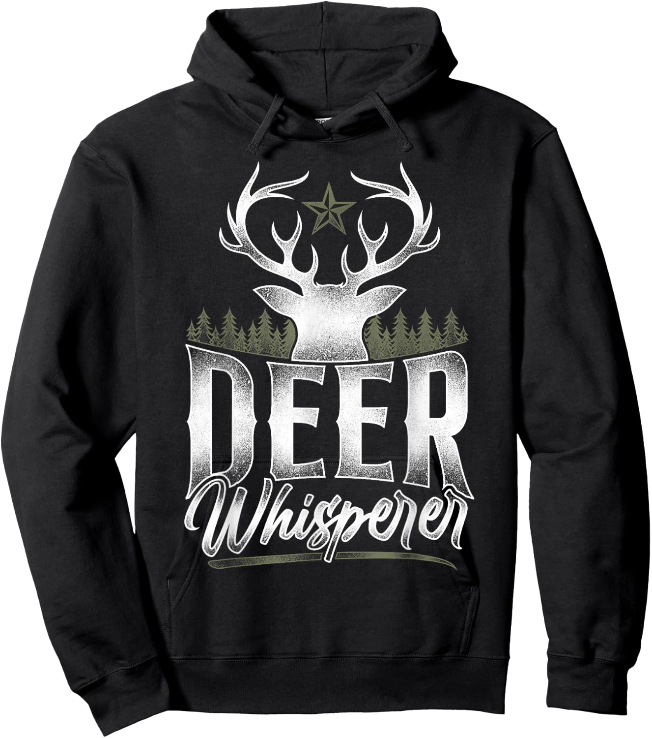 Buck Deer Hunting Hunter Vintage Deer Whisperer Hoodie - Hoodie | Black