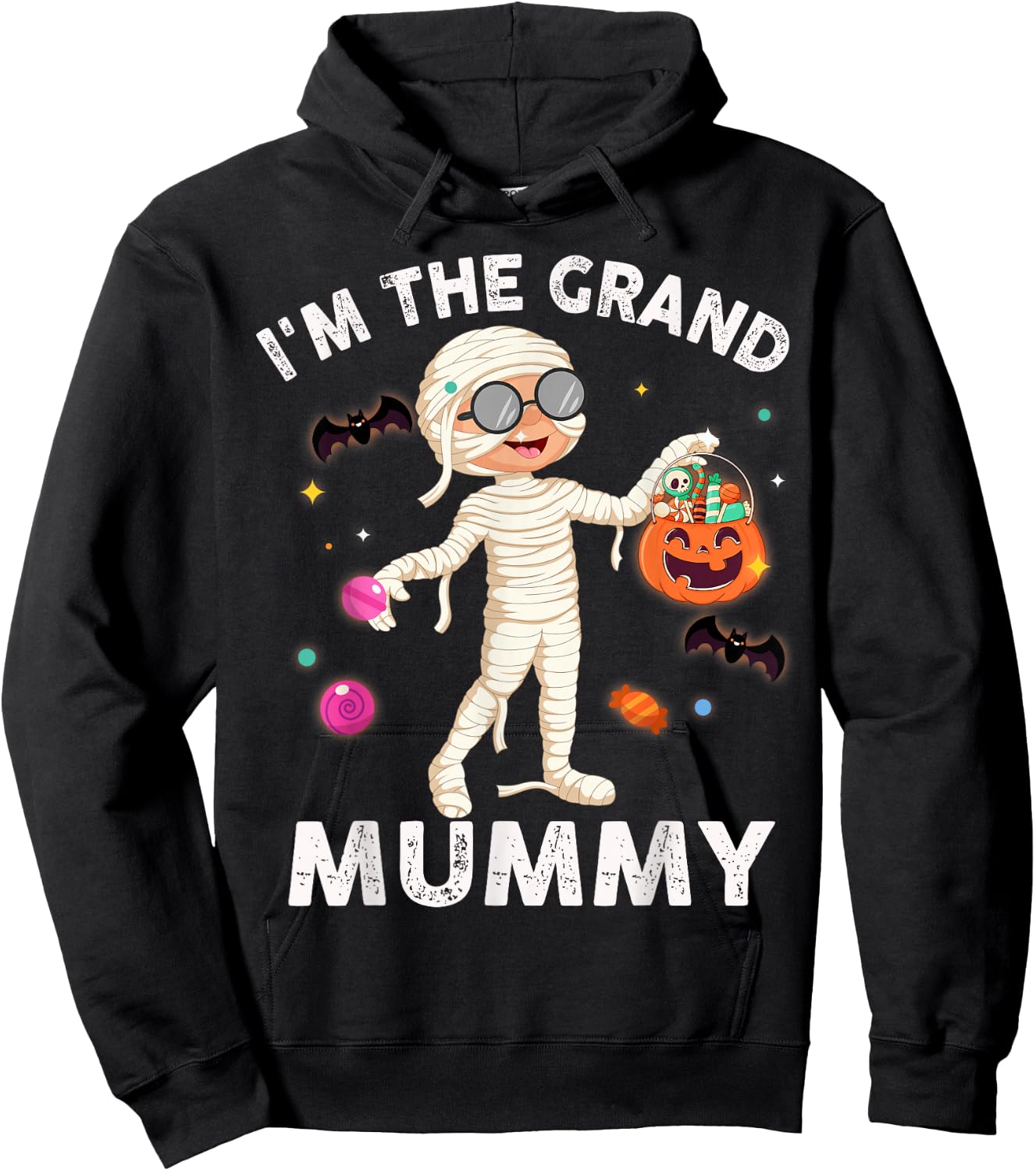 I'm The Grand Mummy Funny Grandma Halloween Hoodie - Hoodie | Black