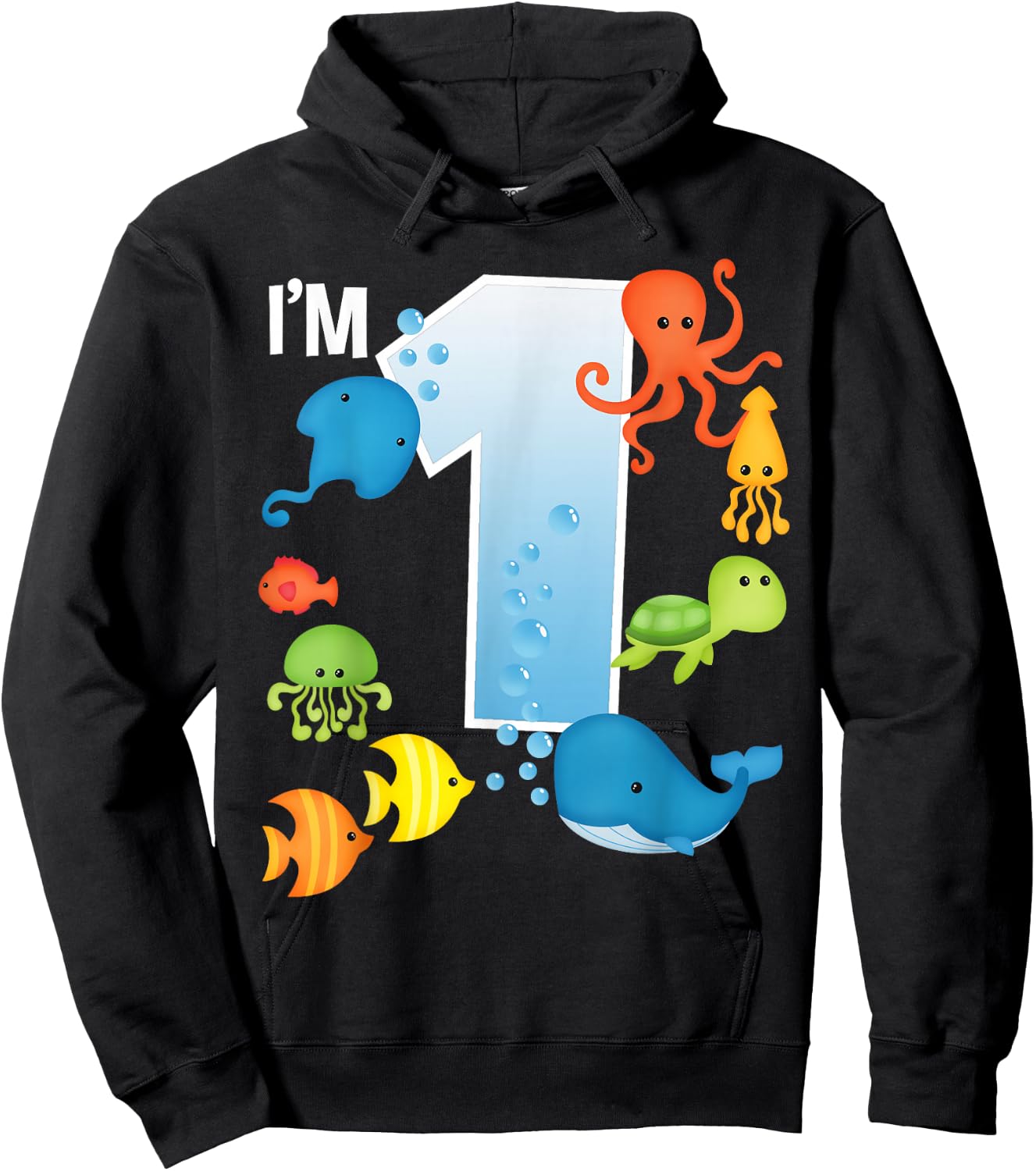 Ocean See Underwater 1 Year Old Under The Sea Birthday Party Hoodie - Hoodie | Black