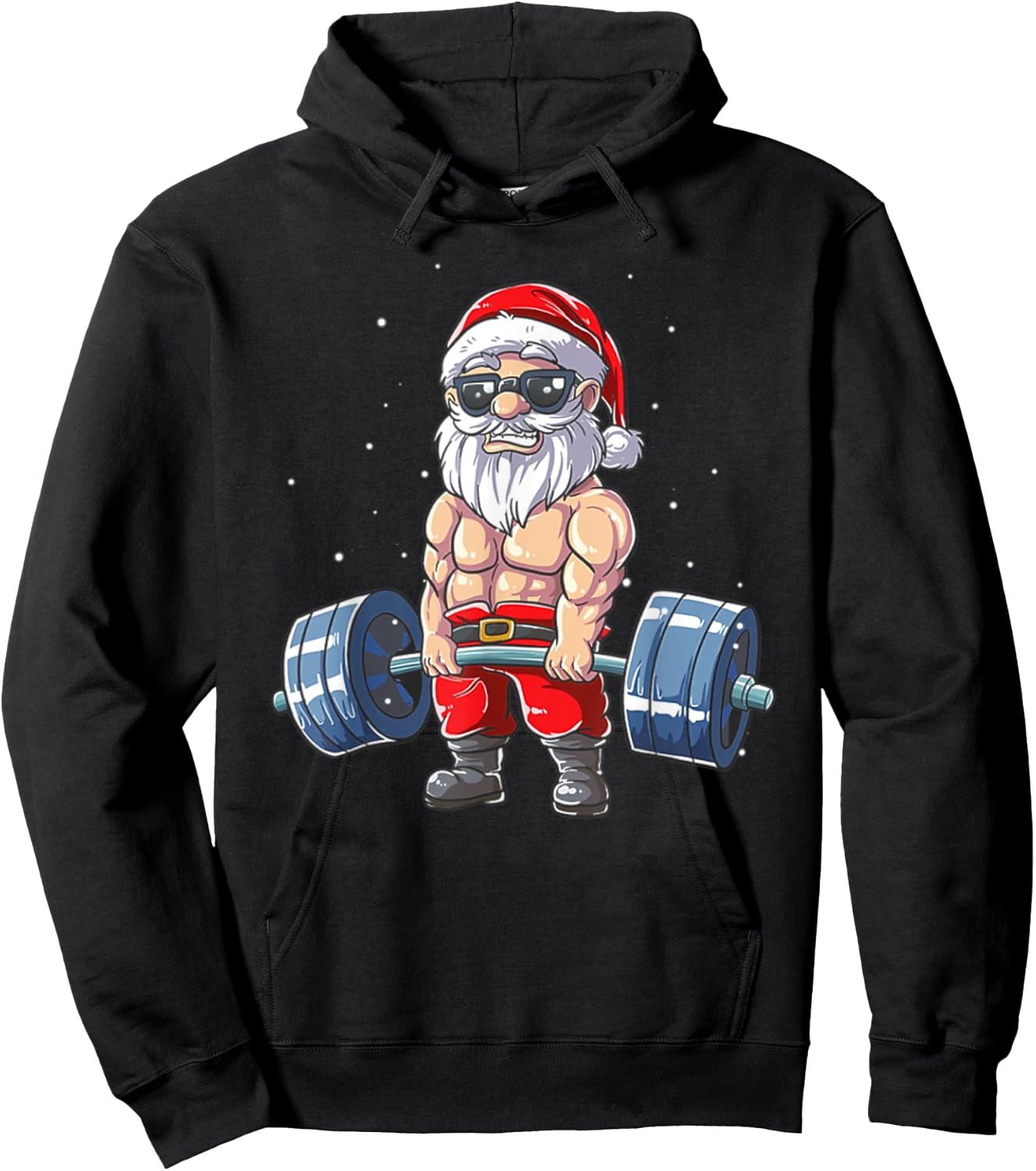 Weightlifting Santa Claus Christmas Fitness Gym Hoodie - Hoodie | Black