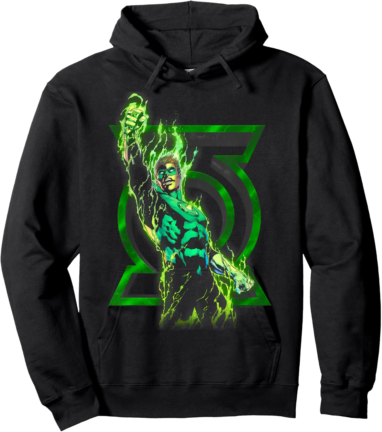 Green Lantern Fully Charged Lantern Small Hoodie - Hoodie | Black