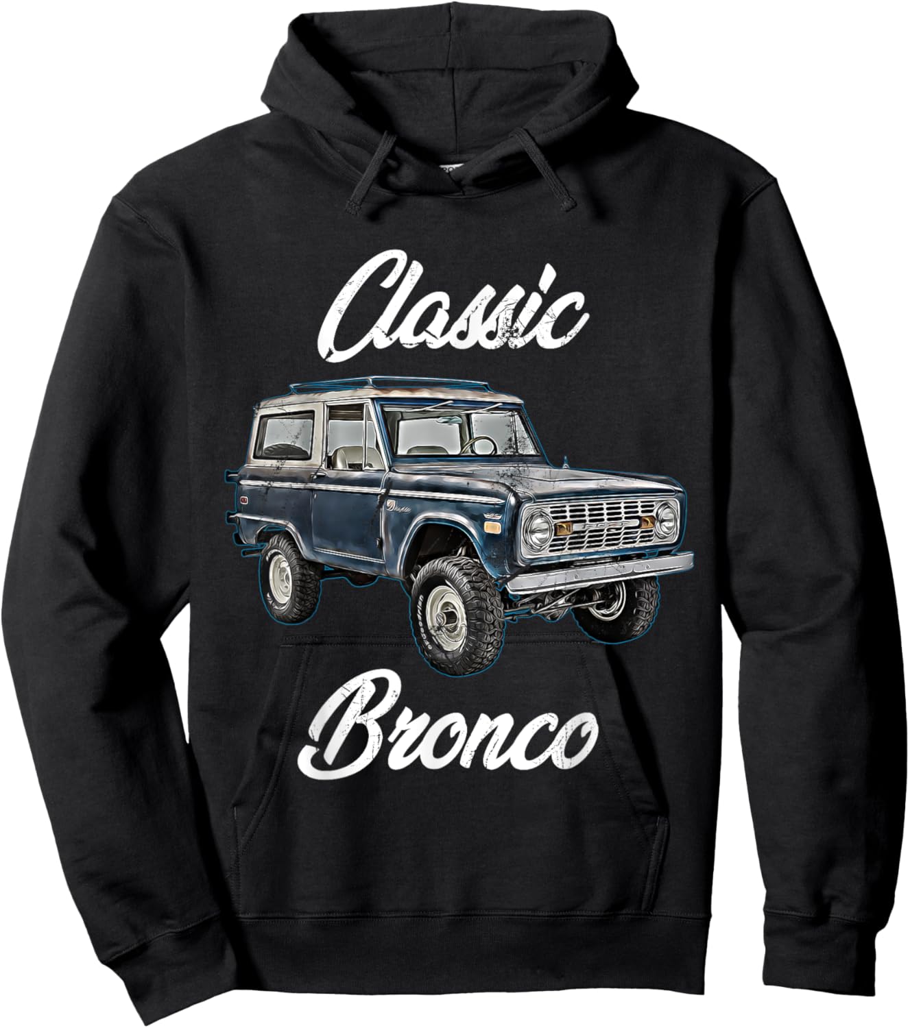 Classic Bronco Horse on Truck,Lifted Square Body,offroad,4x4 Hoodie - Hoodie | Black