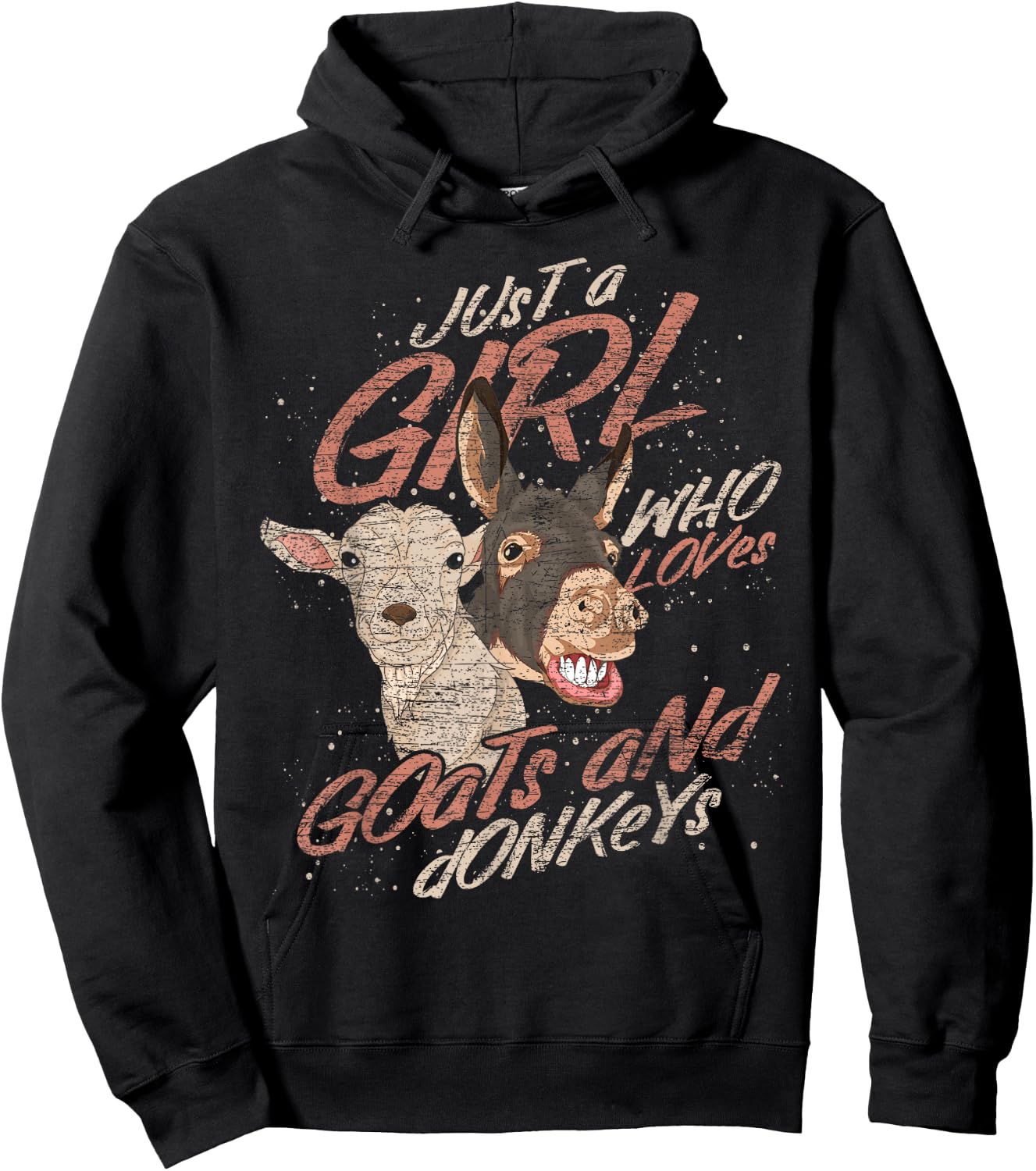 Just A Girl Who Loves Goats And Donkeys Farm Animal Goat Hoodie - Hoodie | Black