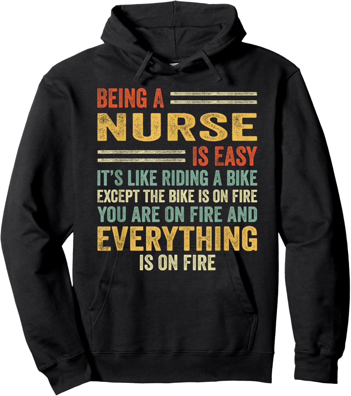 Being A Nurse Is Easy It's Like Riding A Bike - Funny Hoodie - Hoodie | Black