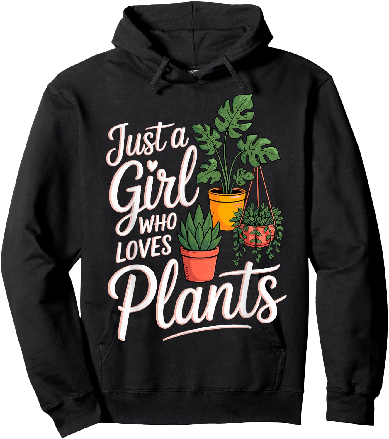Just a Girl Who Loves Plants Gardening Planting Gardener Hoodie - Hoodie | Black