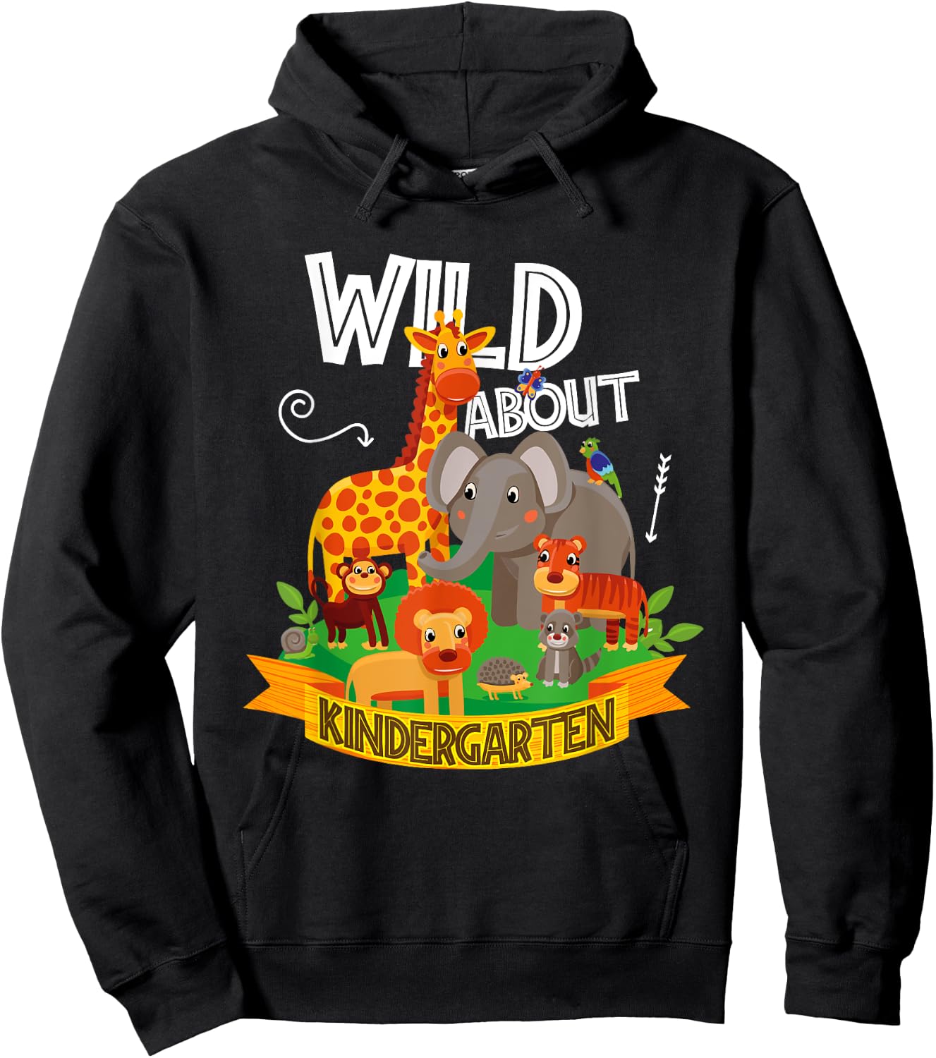 Wild About Kindergarten Funny Preschool Zoo Hoodie - Hoodie | Black