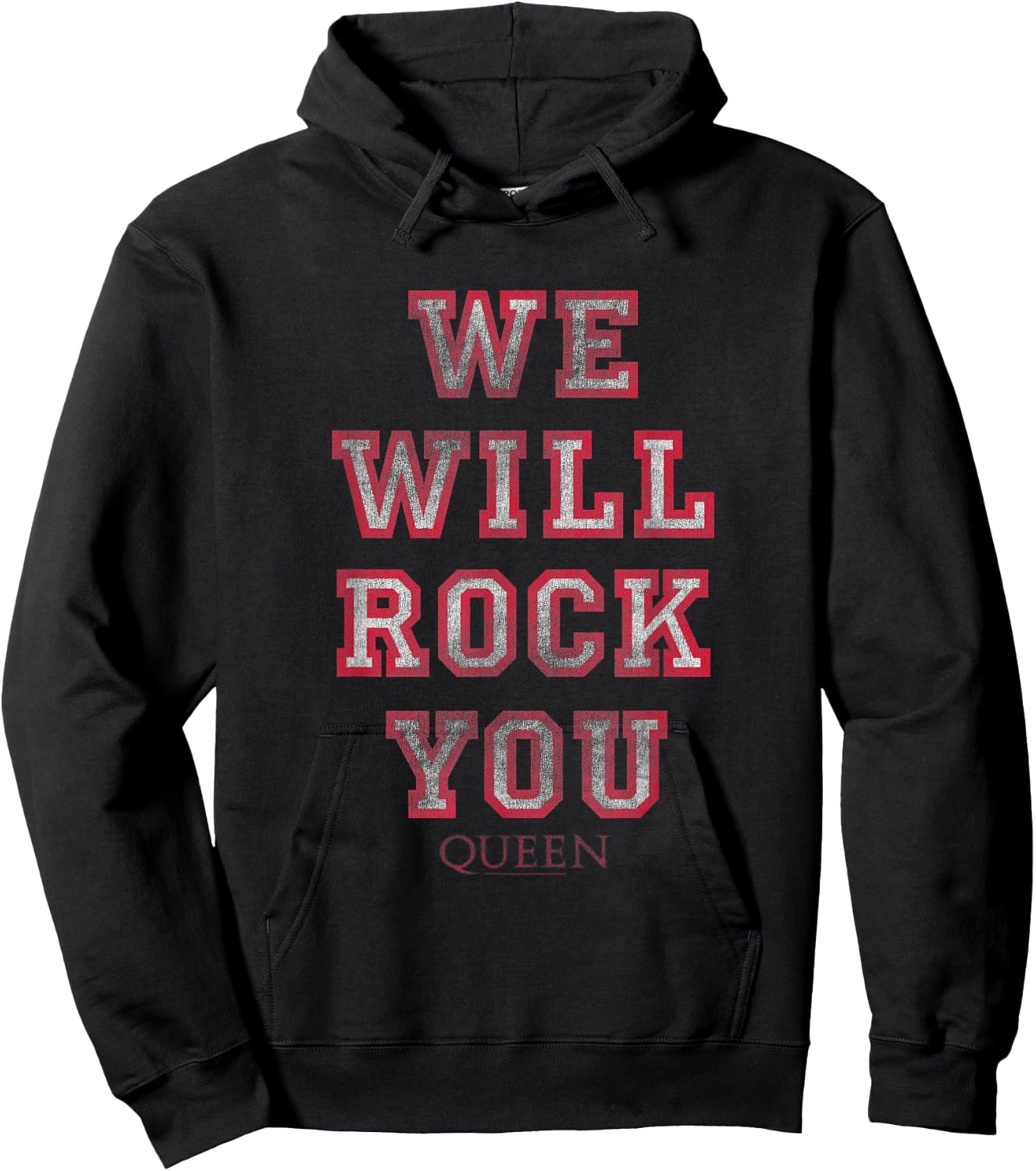 Queen Official We Will Rock You Block Letters Hoodie - Hoodie | Black