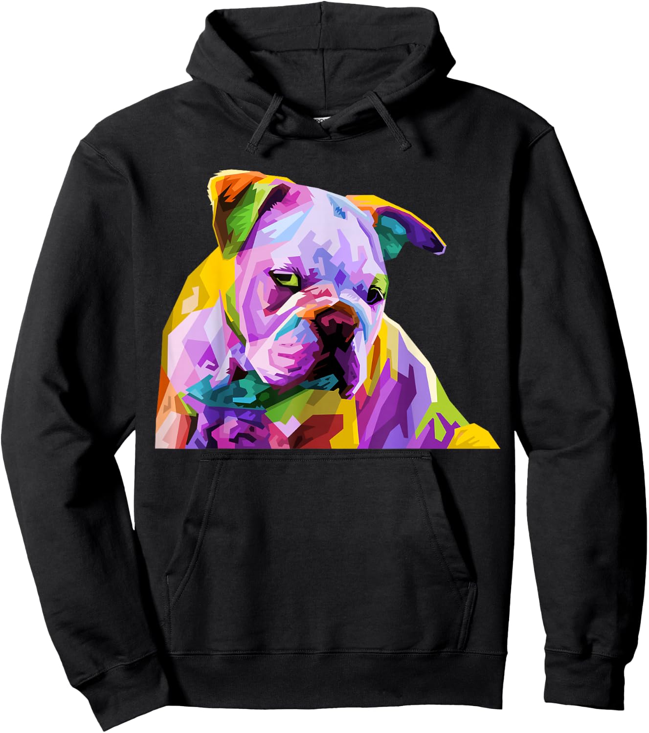 English British Bulldog Pop Art Portrait for Dog Owners Hoodie - Hoodie | Black