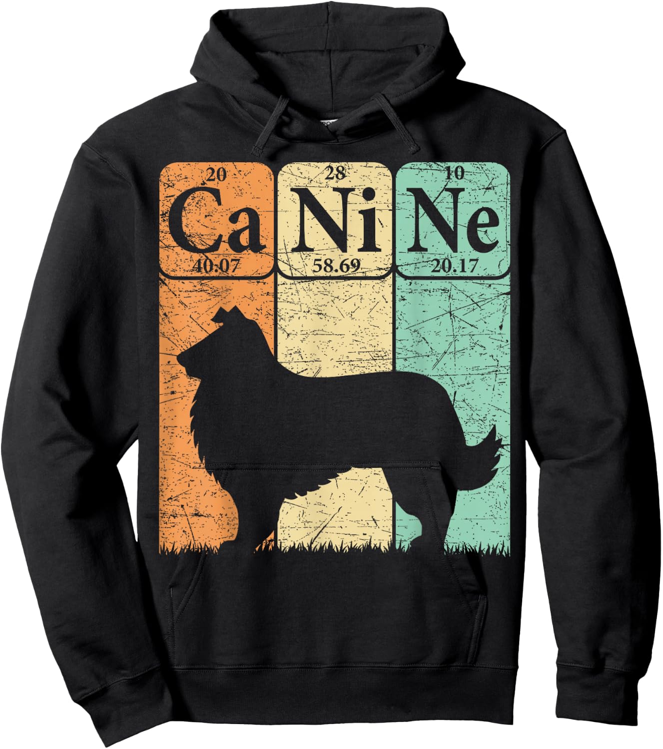 Rough Collie Periodic Table Elements Rough Collie Dog Lover Hoodie - Hoodie | Black