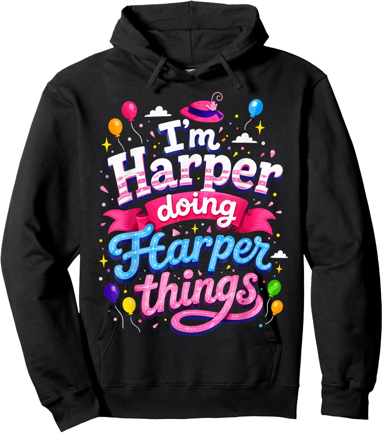 I'm Harper Doing Harper Things Cute Girl's Hoodie - Hoodie | Black