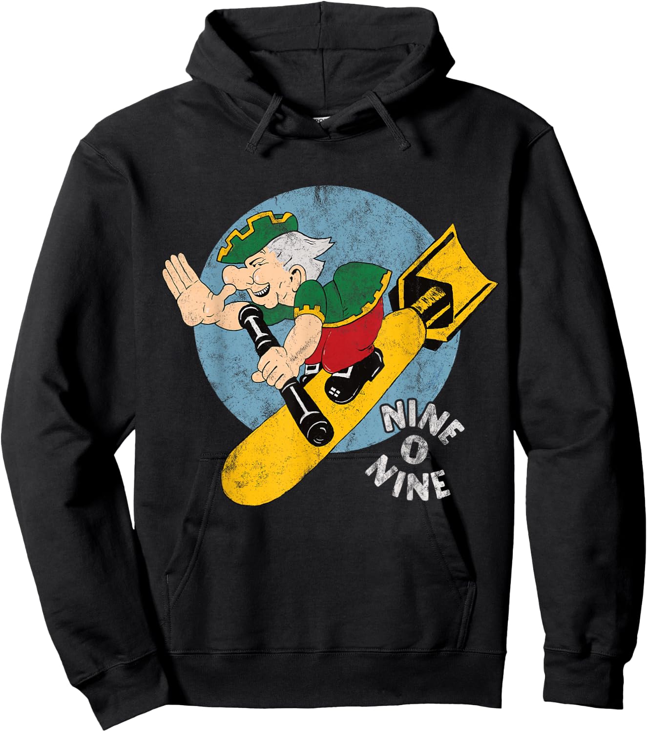 909 Apparel B-17 Nine-O-Nine Nose Art | B17 Flying Fortress WW2 Bomber Hoodie - Hoodie | Black