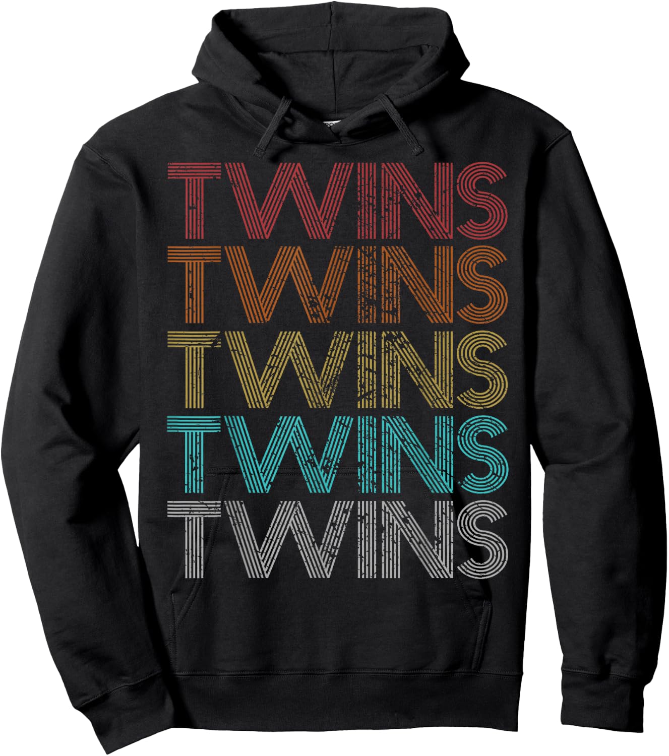 Retro Vintage Twins Hoodie - Hoodie | Black