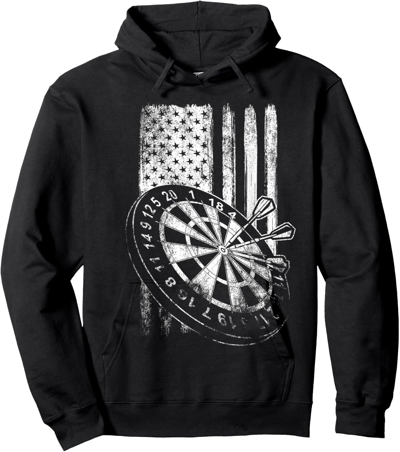 Patriotic US Flag Dartboard Dart Darts Player Men Hoodie - Hoodie | Black