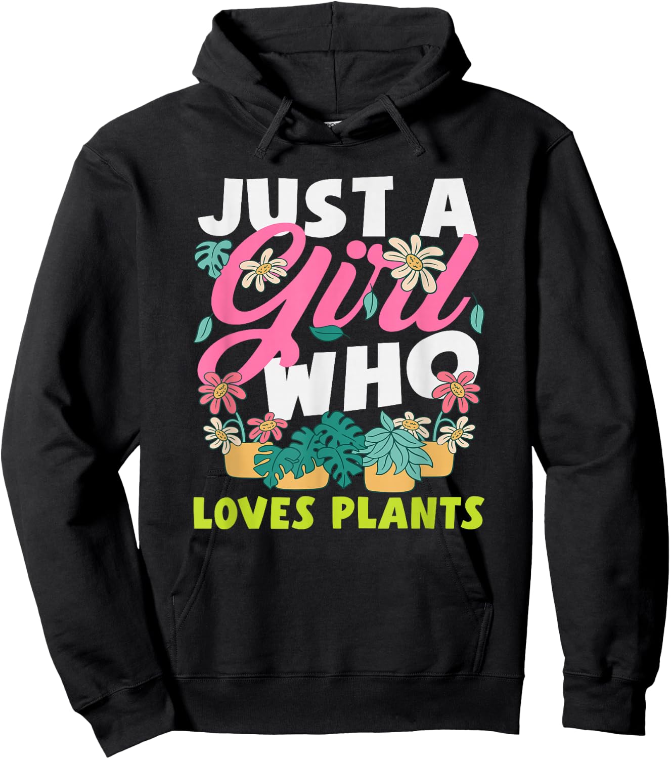 Just A Girl Who Loves Plant Lover Monstera Succulent Hoodie - Hoodie | Black