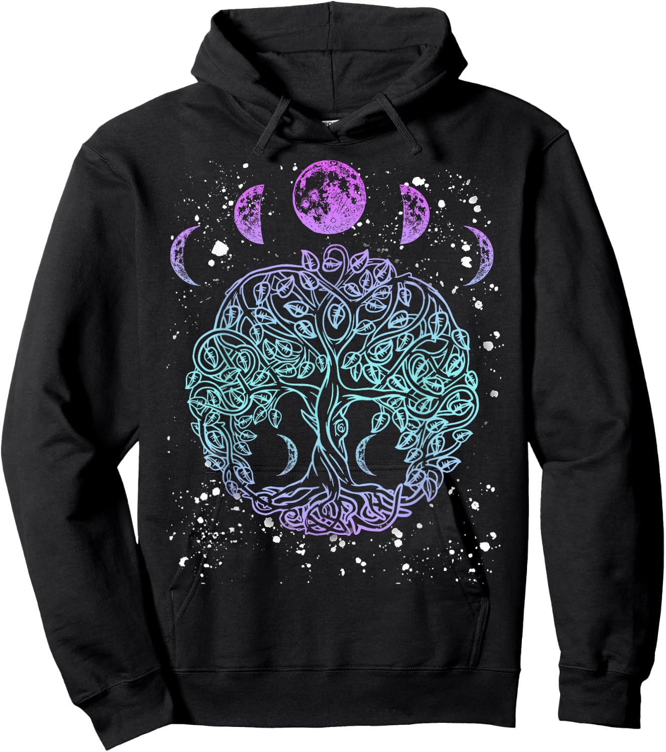 Moon Phases Tree of Life - Viking Pagan Wicca Hoodie - Hoodie | Black
