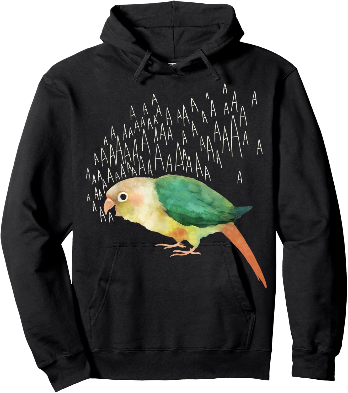 Screaming Turquoise Pineapple Green Cheek Conure Hoodie - Hoodie | Black