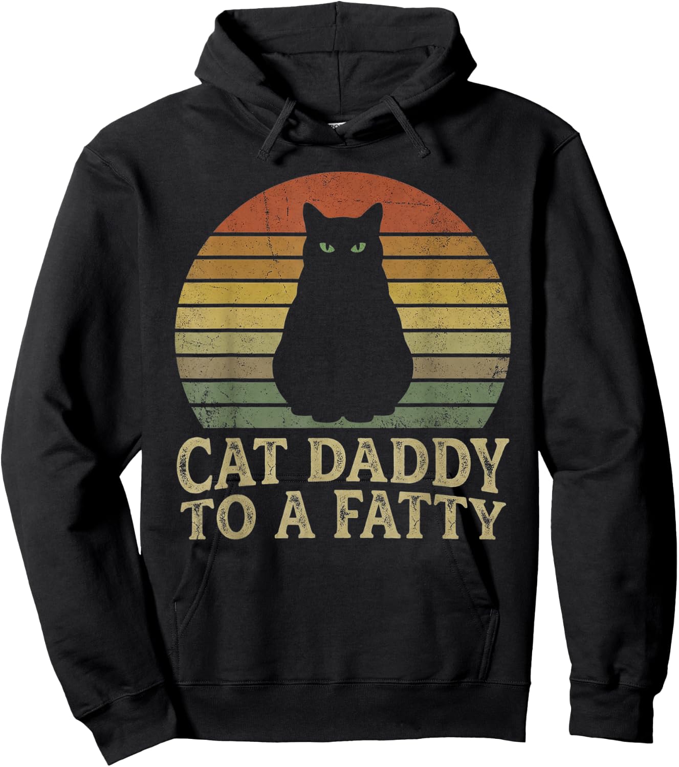 Fat Chonk Dad Funny Cat Daddy to A Fatty Hoodie - Hoodie | Black