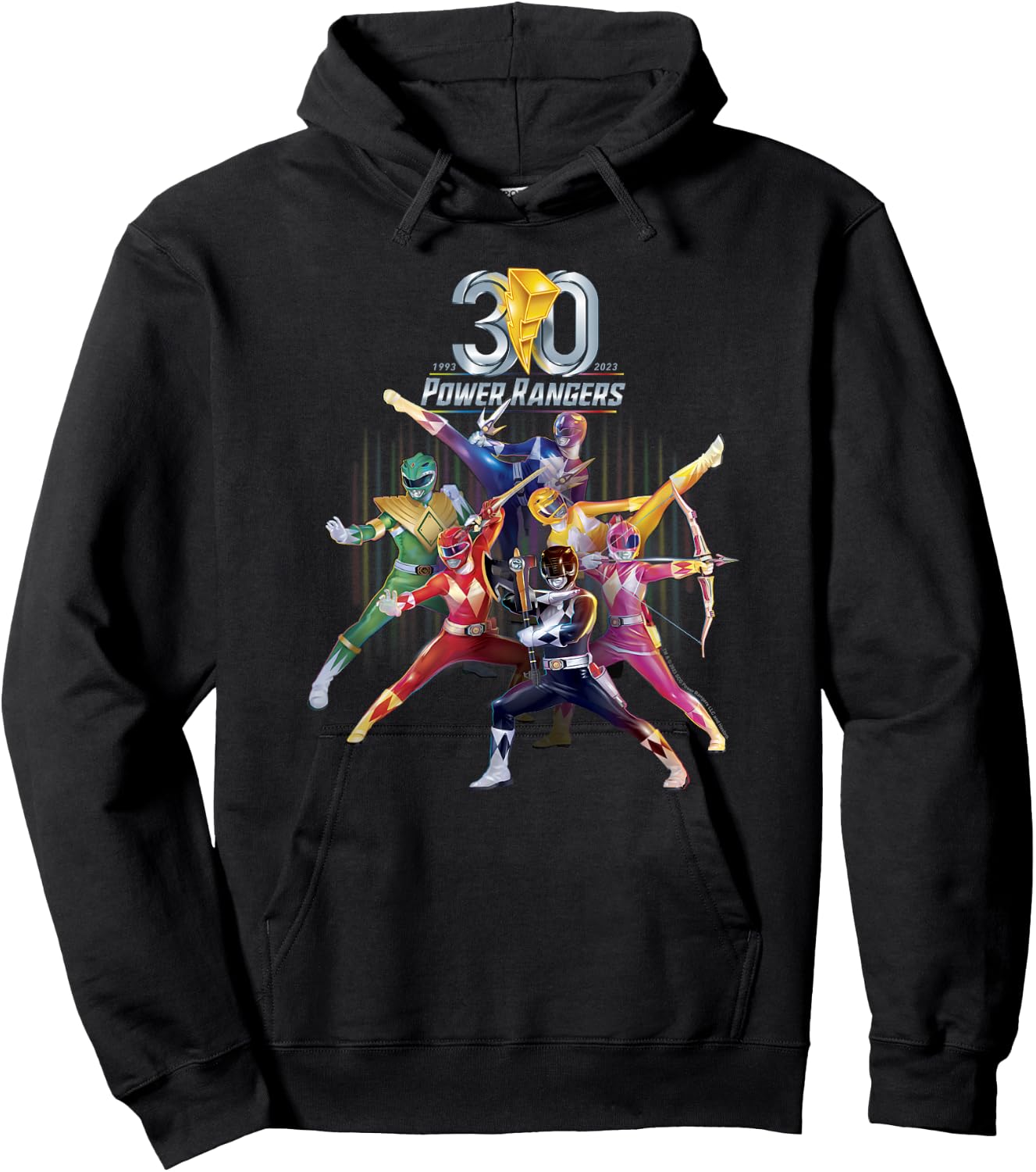 Power Rangers 30th Anniversary Mighty Morphin Vintage Poster Small Hoodie - Hoodie | Black