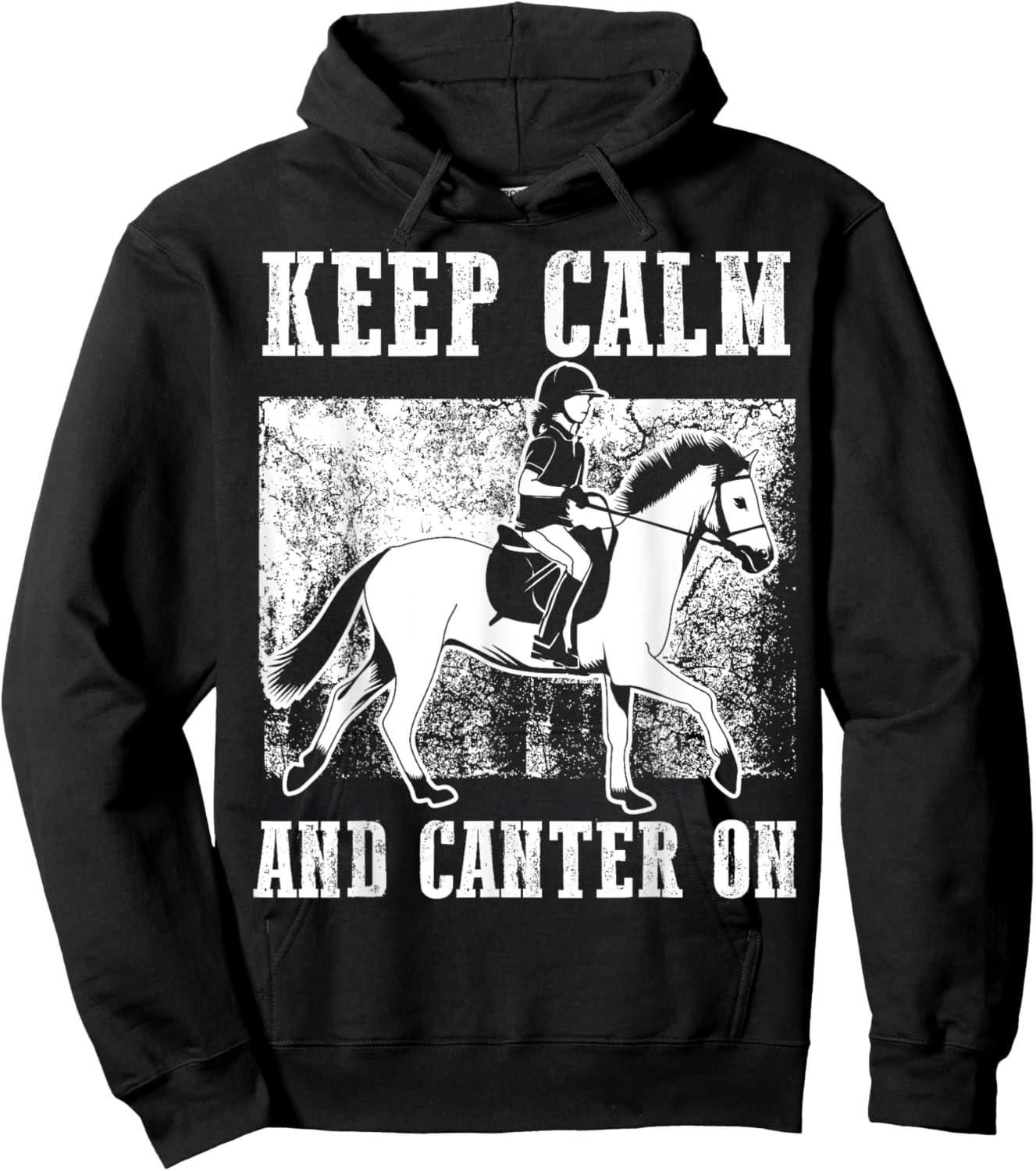 Keep Calm And Canter On | Special Horse Lovers Gift Hoodie - Hoodie | Black
