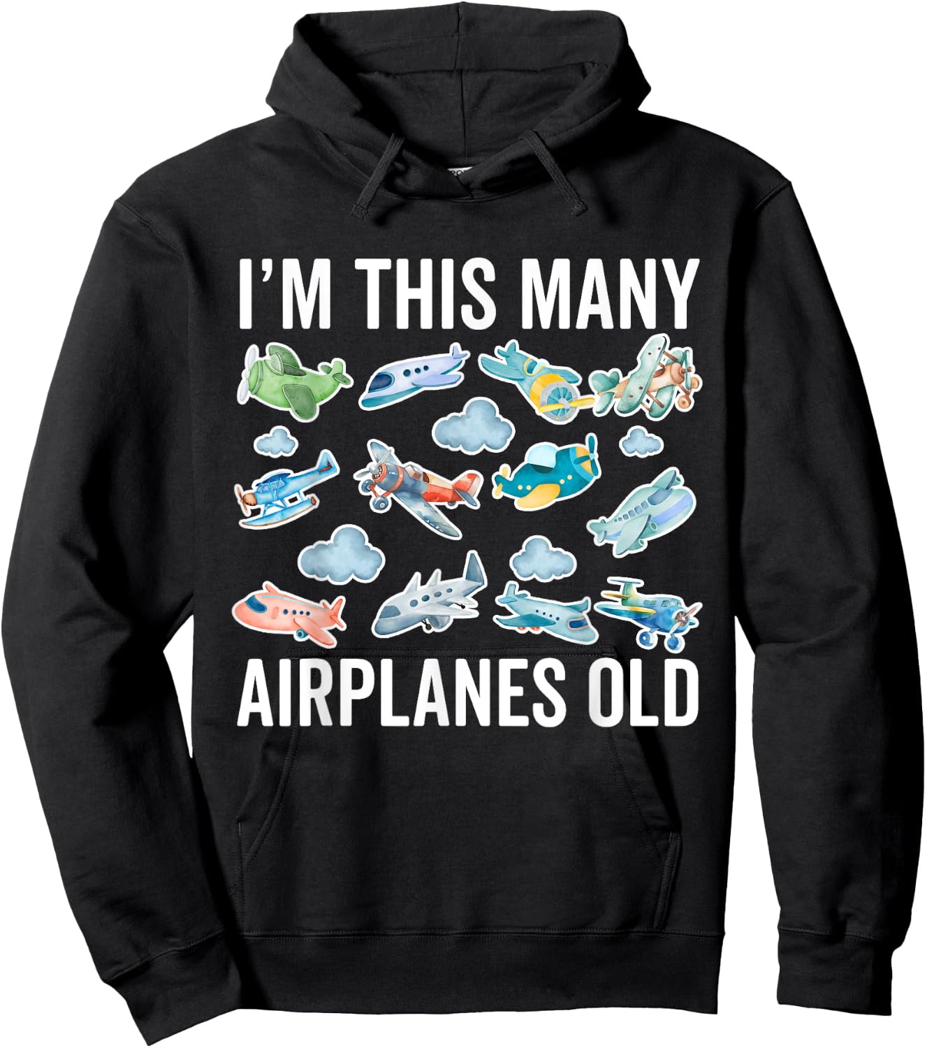 12 Years Old Airplanes 12th Birthday Pilot Boy Aeroplane Hoodie - Hoodie | Black