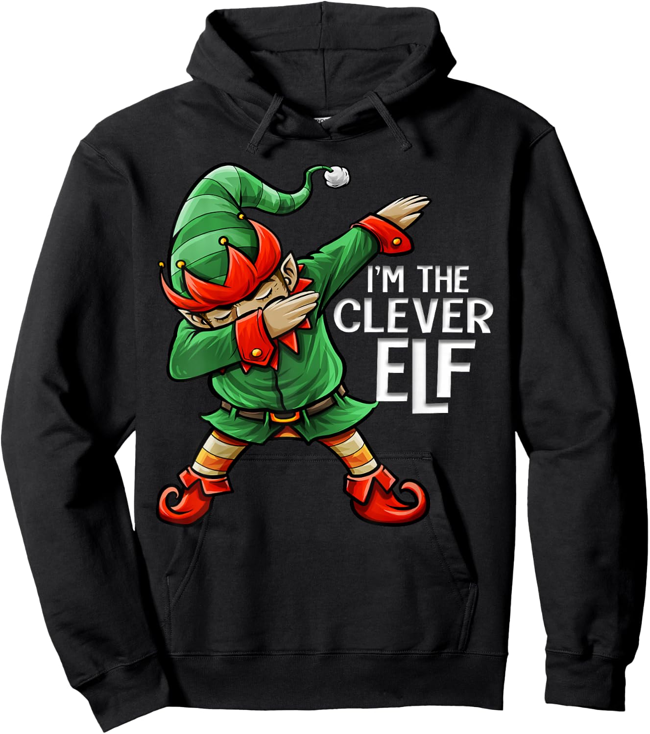 Christmas I'm The Clever Elf Squad Family Matching Men Boys Hoodie - Hoodie | Black