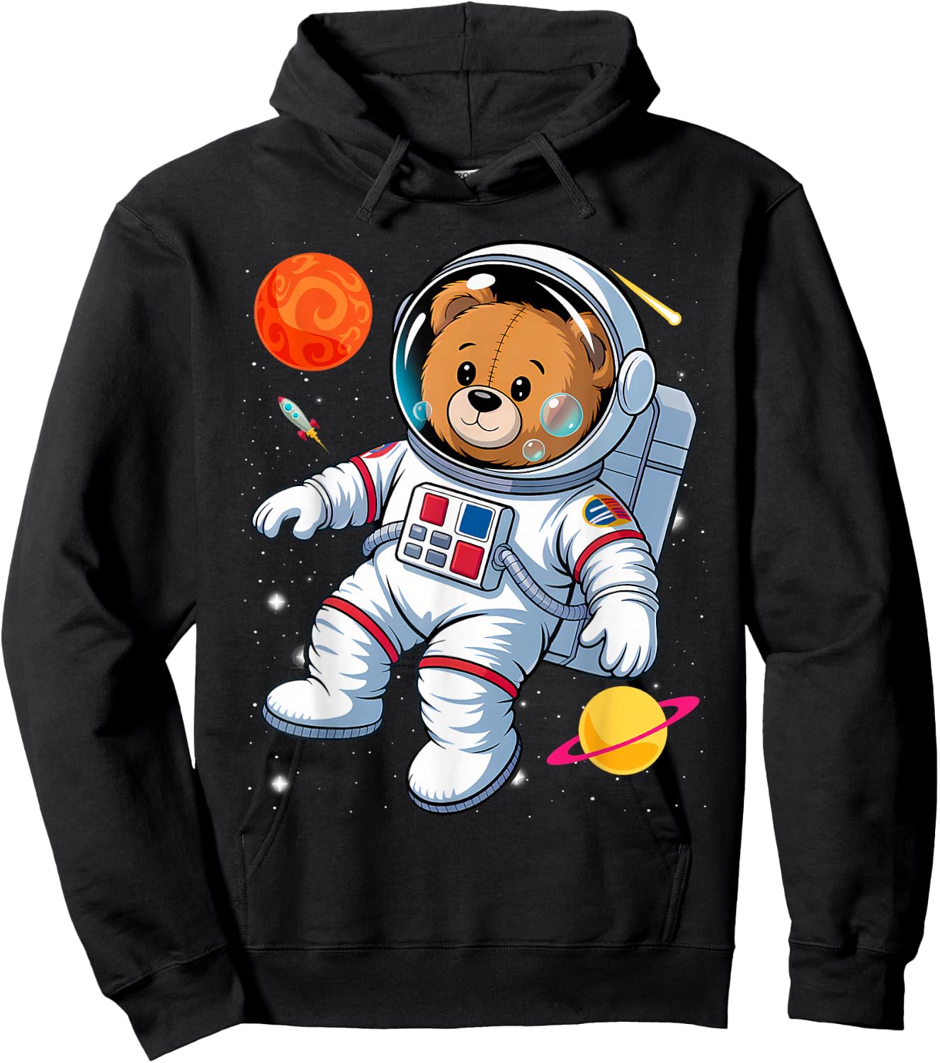 Funny Space Teddy Costume for Bear and Astronaut Lovers Hoodie - Hoodie | Black