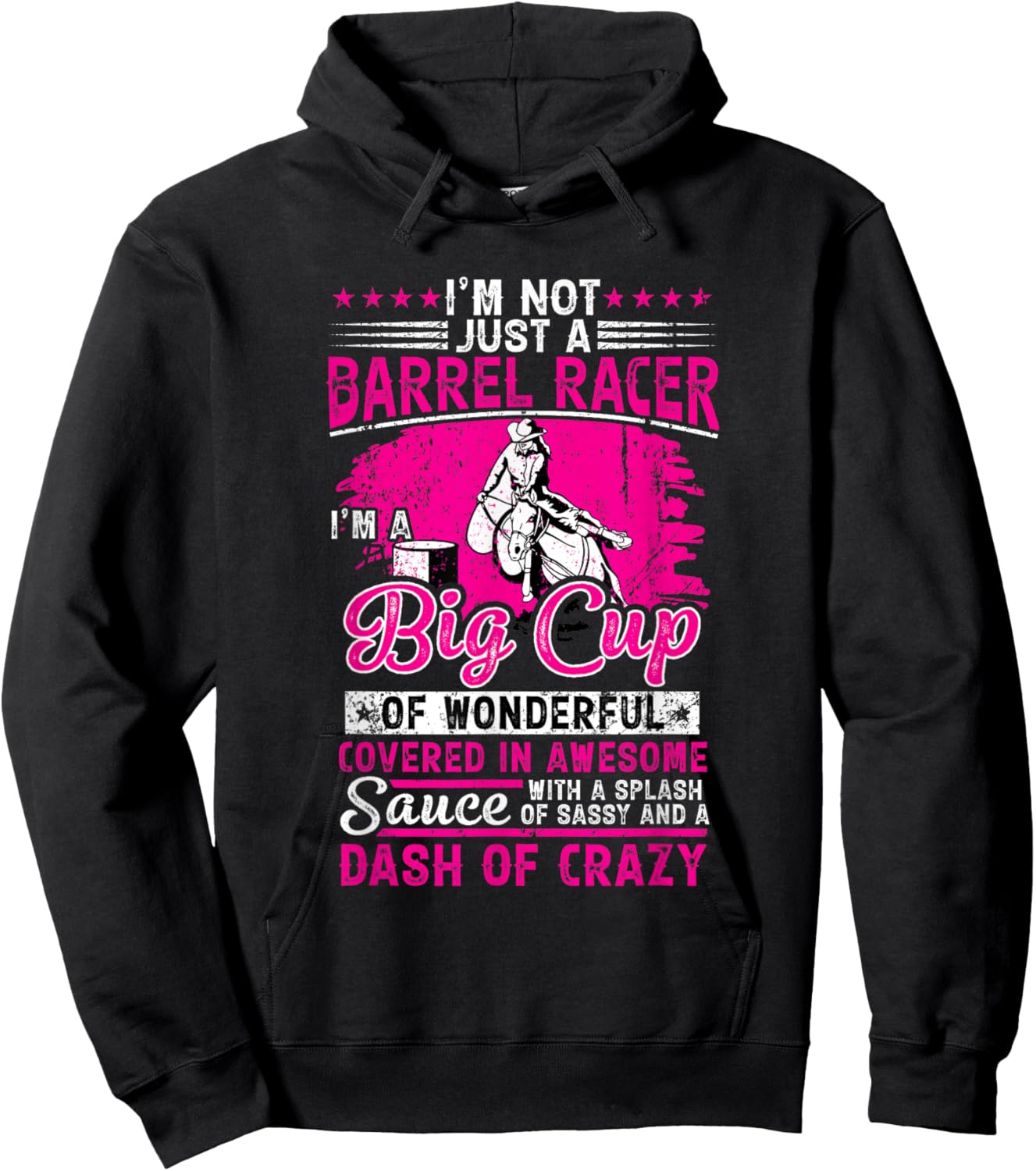 Not Just a Barrel Racer Girl | Big Dose of Energy Hoodie - Hoodie | Black
