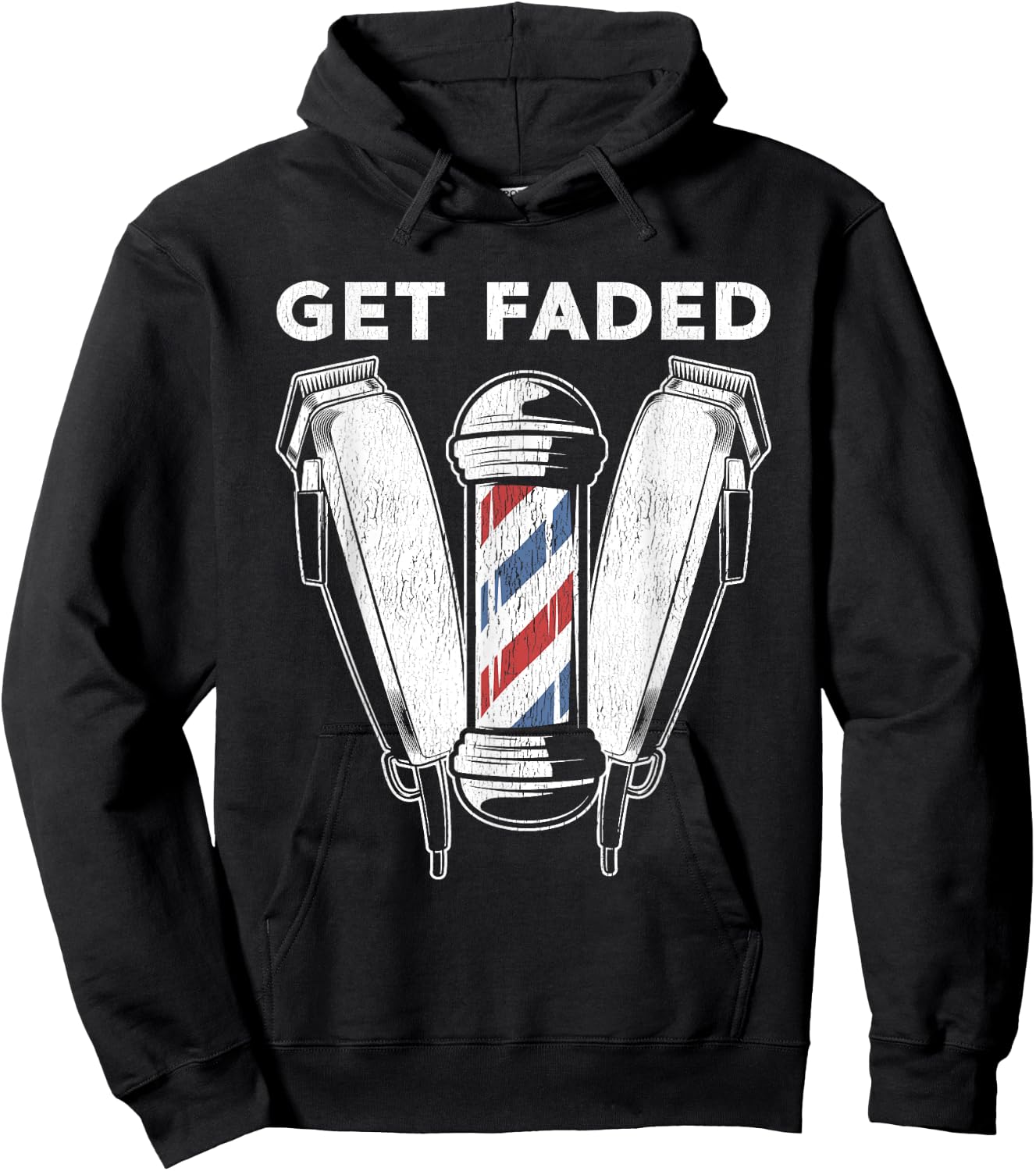 Funny Get Faded Barber Gift Women Cool Hairstylist Hoodie - Hoodie | Black