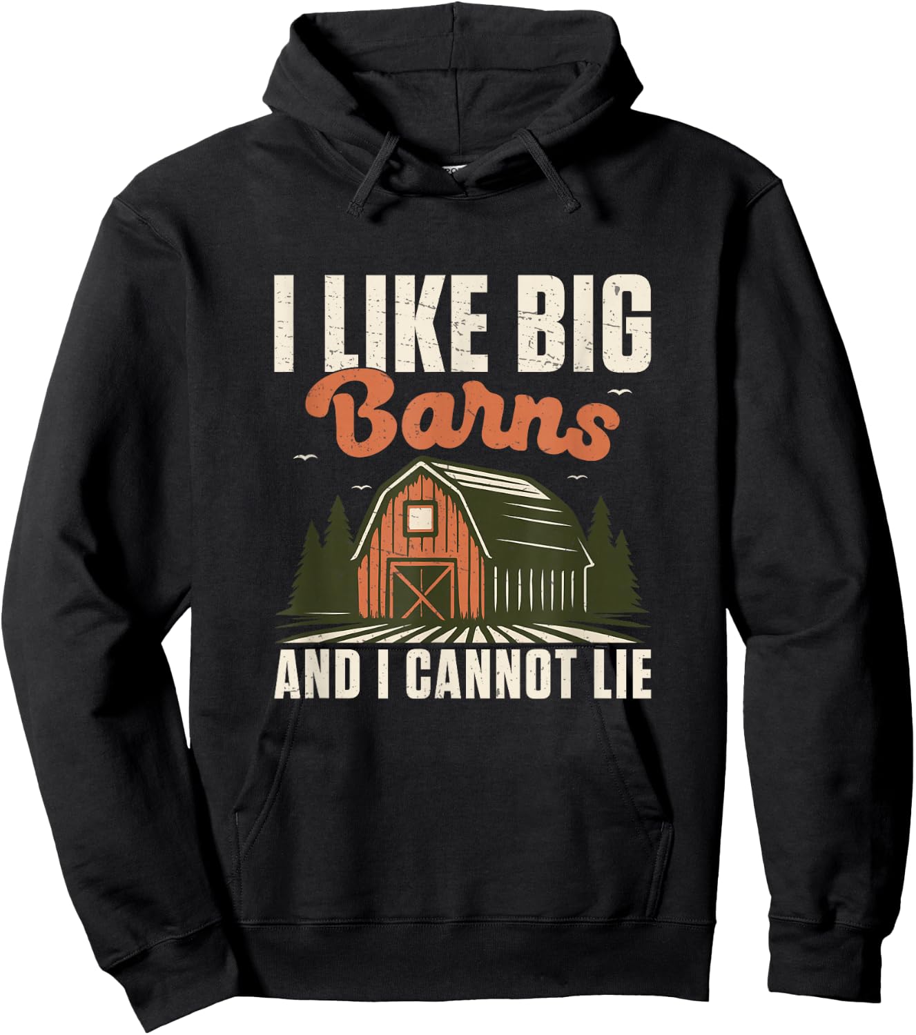 I Like Big Barns and I Cannot Lie Funny Farmer Agriculturist Hoodie - Hoodie | Black