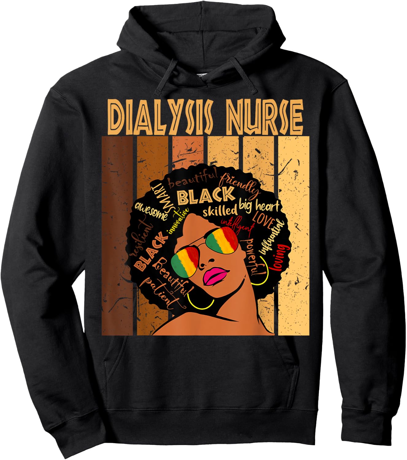 Dialysis Nurse Afro African American Black History Month Hoodie - Hoodie | Black