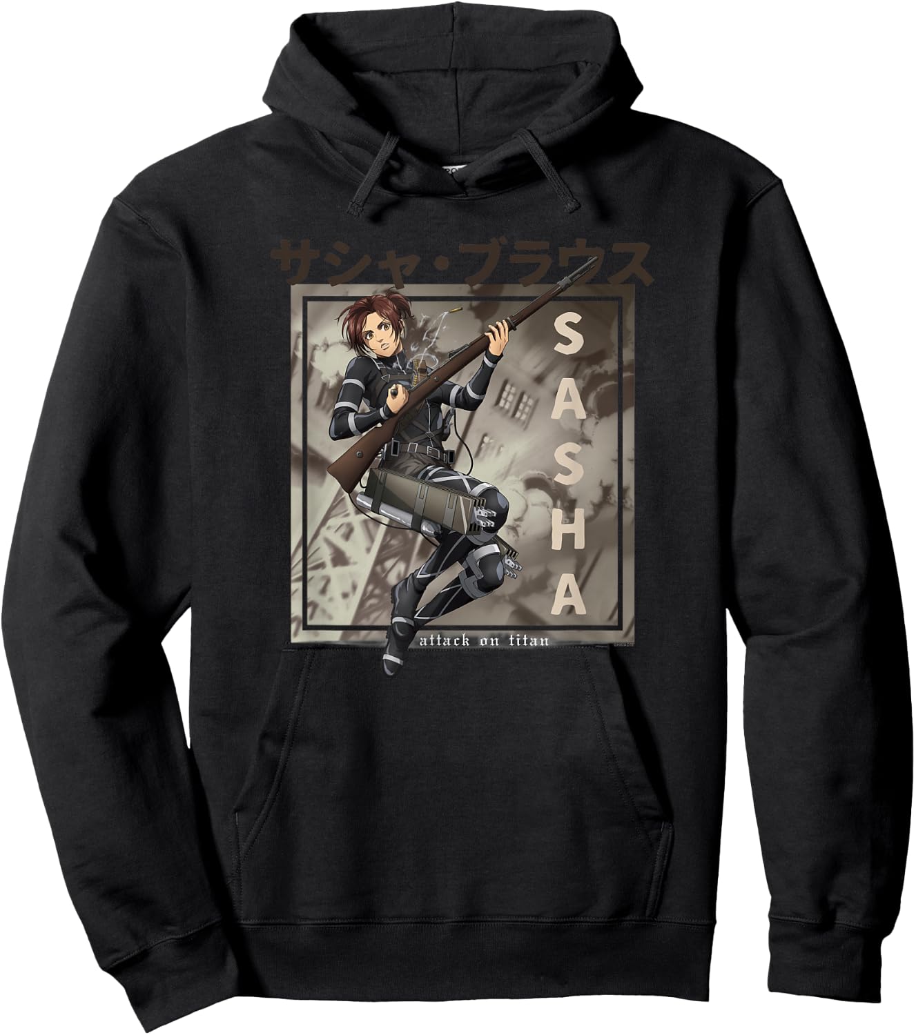 Attack on Titan Season 4 Sasha Kanji AOT Anime Hoodie - Hoodie | Black
