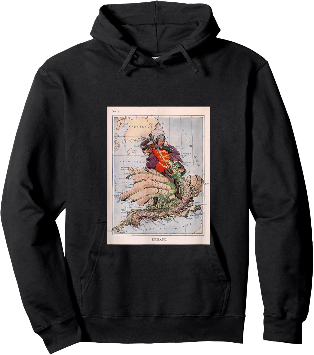 St George Slaying a Dragon Hoodie - Hoodie | Black