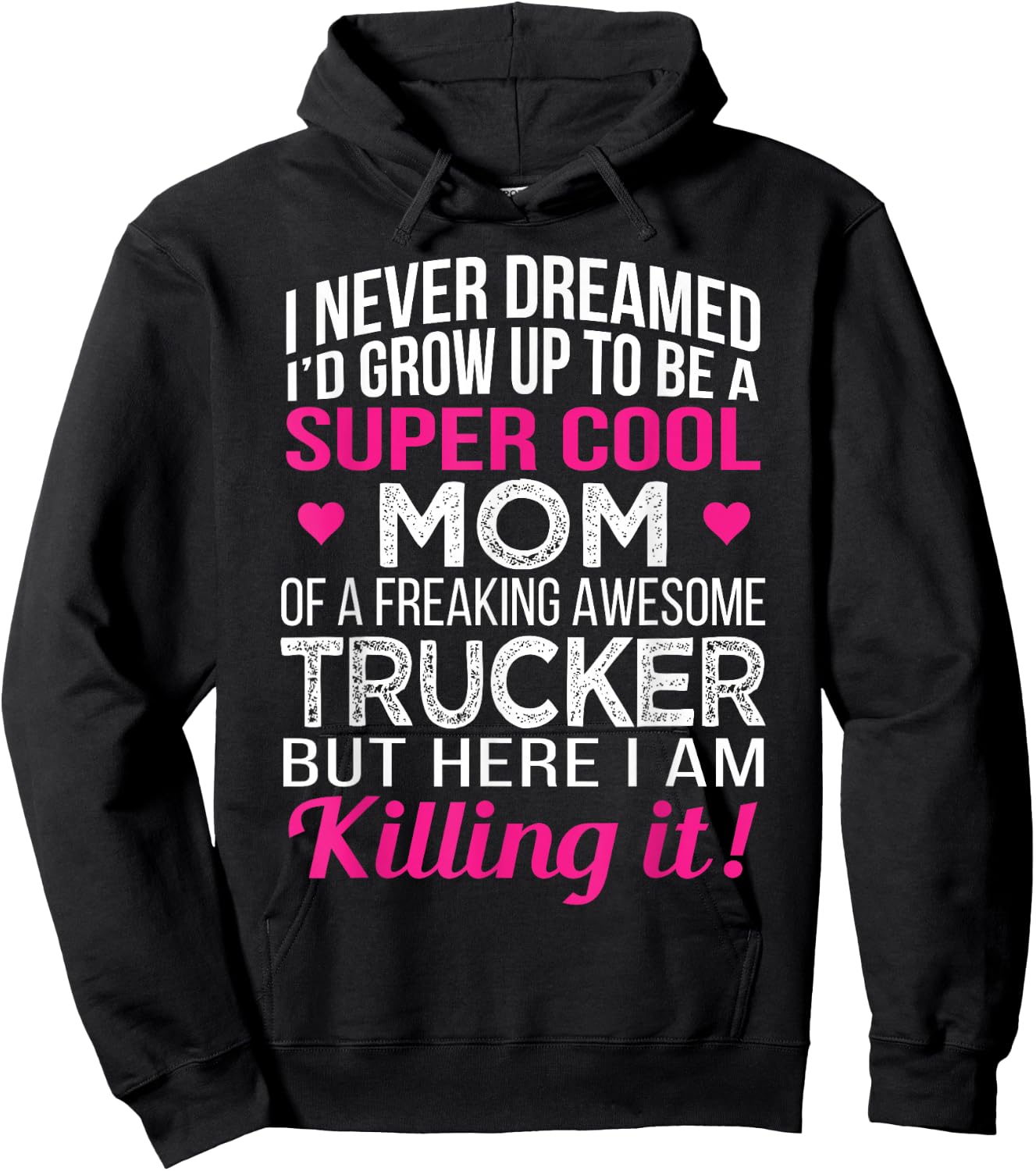 Mom of Freaking Awesome Trucker Mother's Day Hoodie - Hoodie | Black