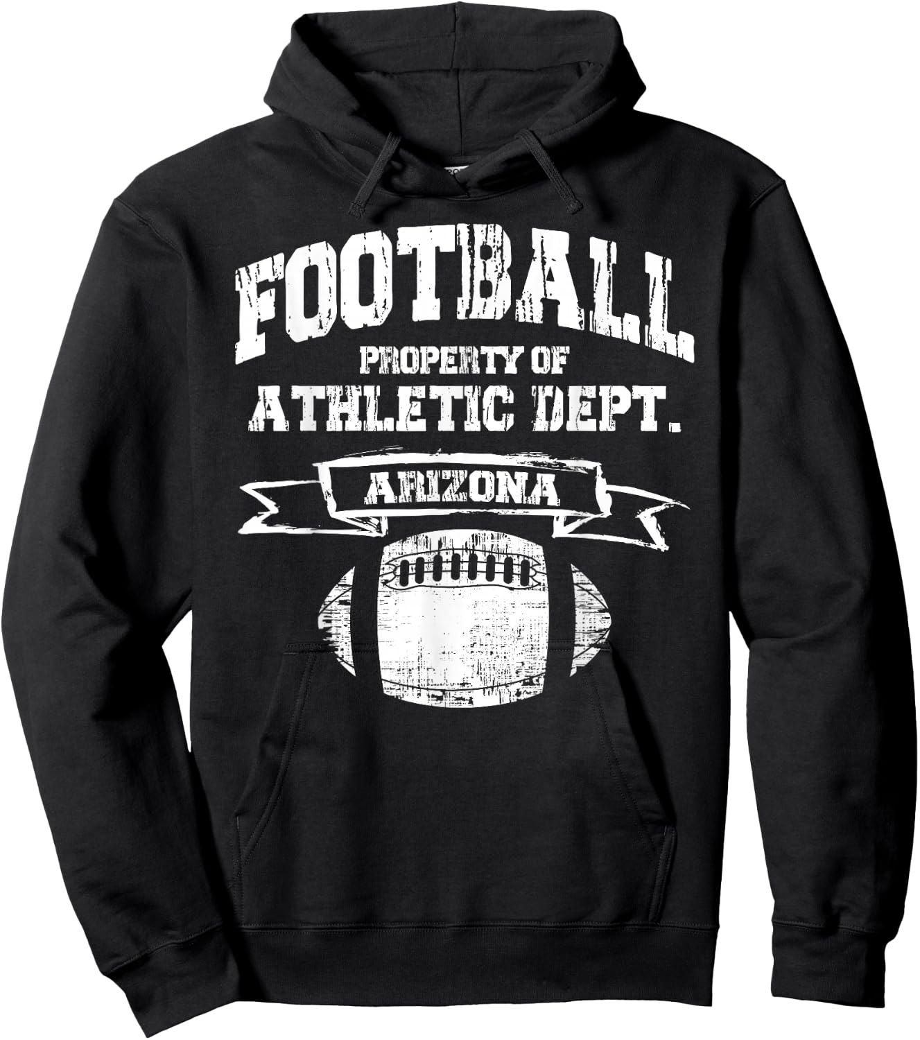 Arizona Football Property Of Athletic Dept. Retro Grunge Hoodie - Hoodie | Black