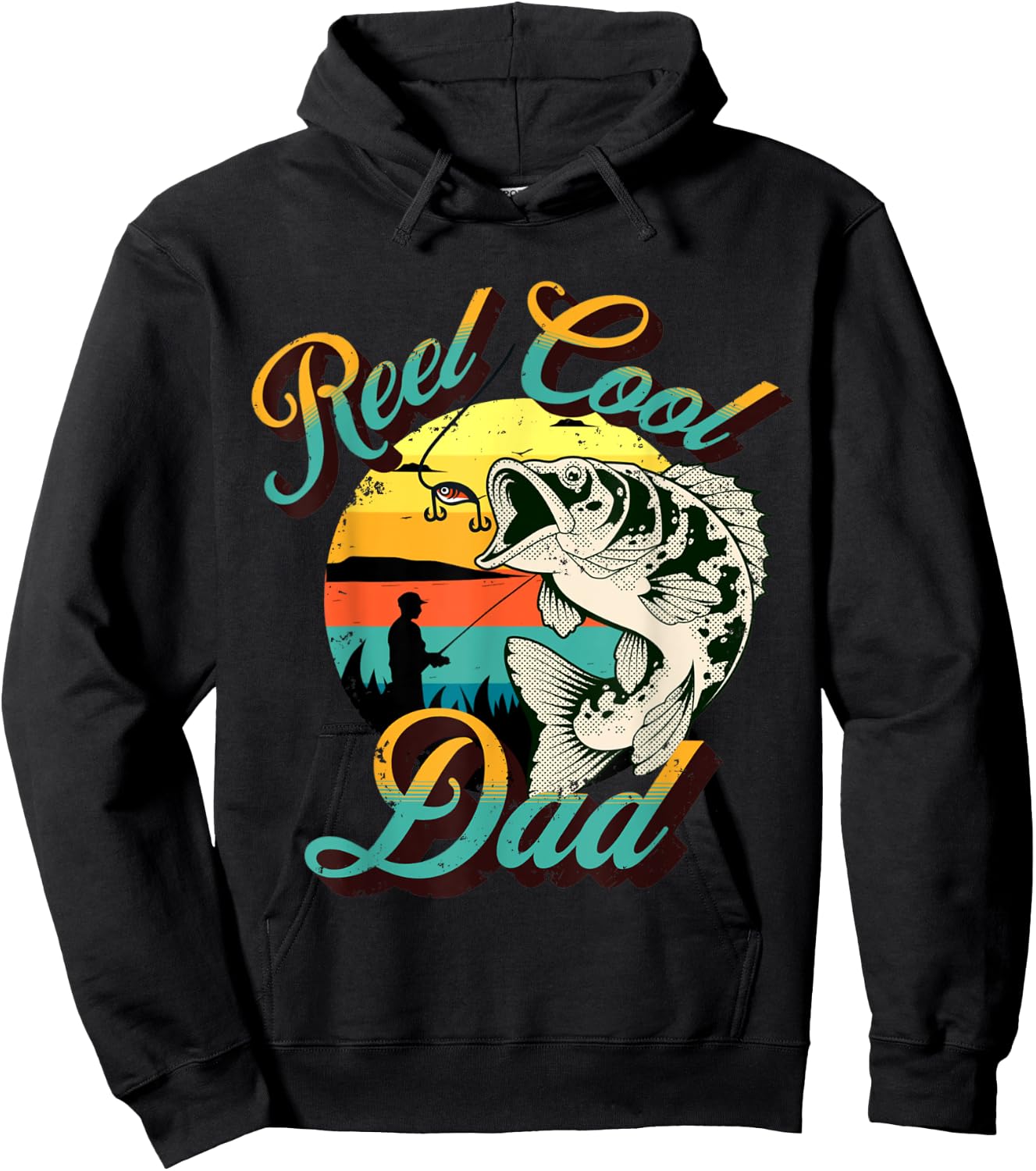 Funny Dad Fathers Day Gift Real Cool Dad Fishing, Dad Joke Hoodie - Hoodie | Black