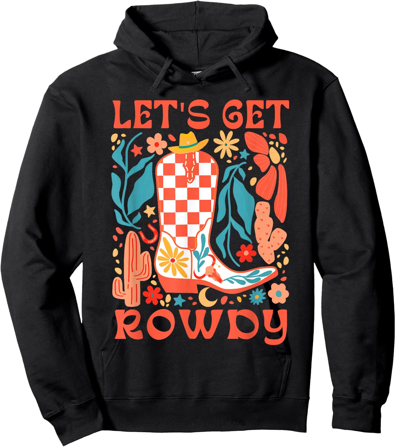 Bride & Bridesmaid Howdy Let's Get Rowdy Bachelorette Party Hoodie - Hoodie | Black