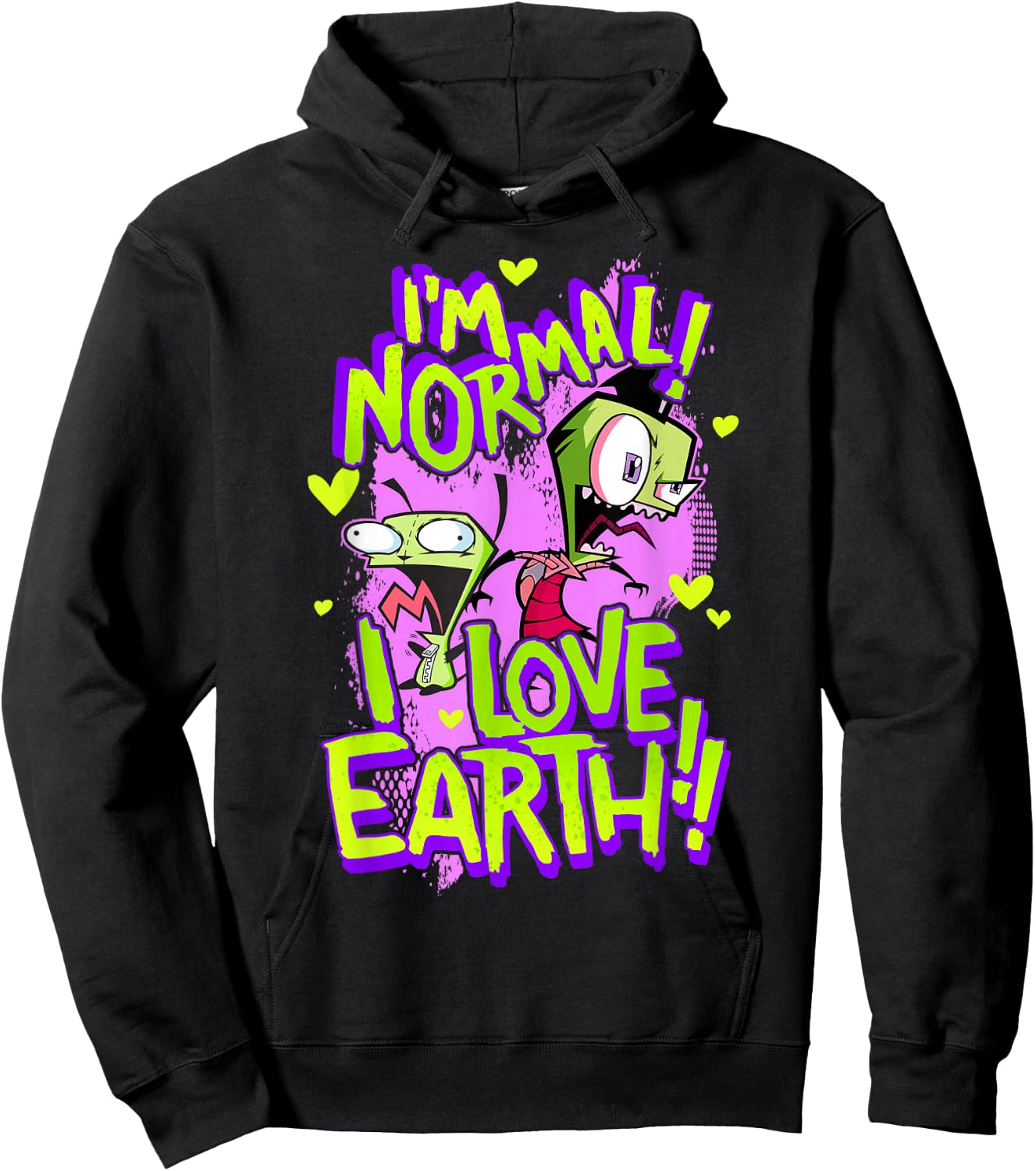 Invader Zim I'm Normal I Love Earth Day Hoodie - Hoodie | Black
