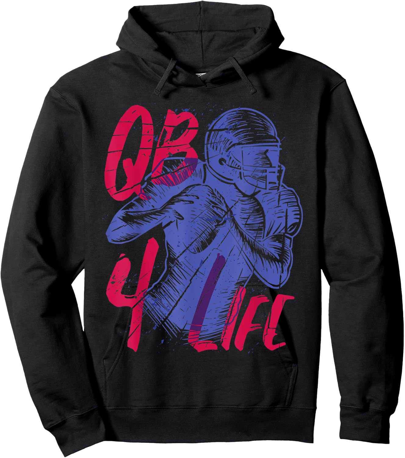 American Football Team Player QB for life Quarterback Gift Hoodie - Hoodie | Black
