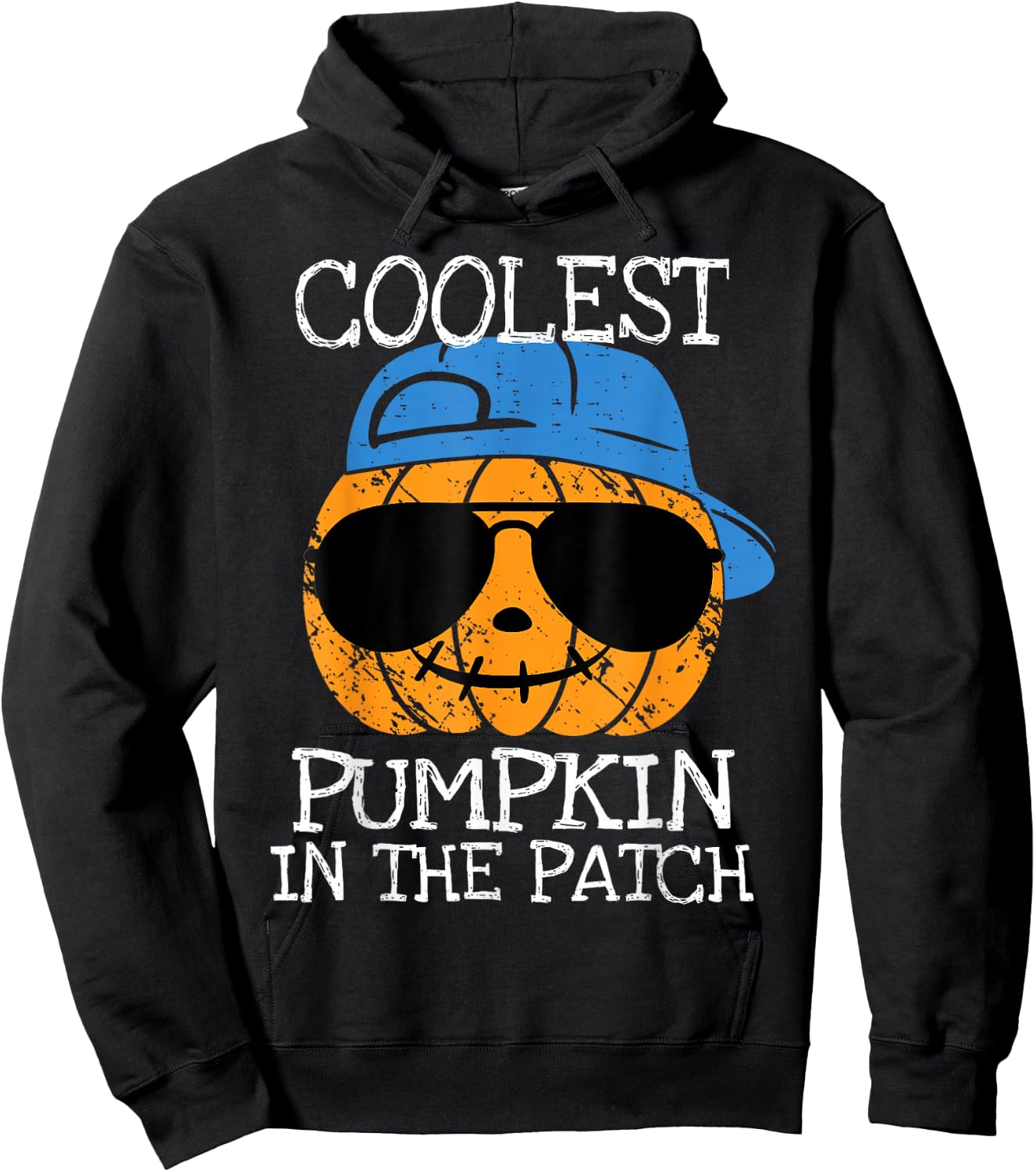 Coolest Pumpkin In The Patch Halloween Boys Girls Teen Kids Hoodie - Hoodie | Black