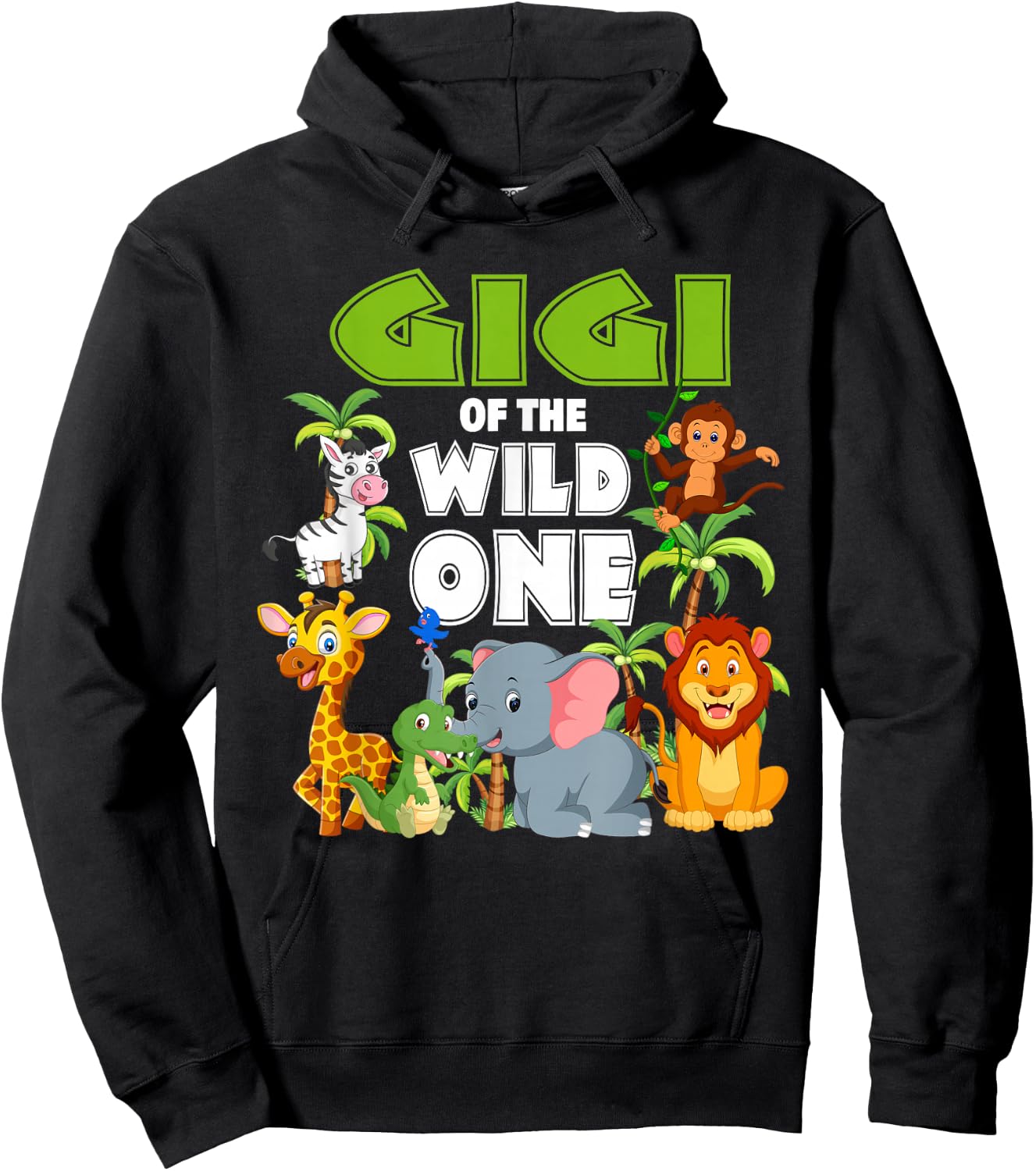Gigi of The Wild One Zoo Birthday Safari Jungle Animal Hoodie - Hoodie | Black