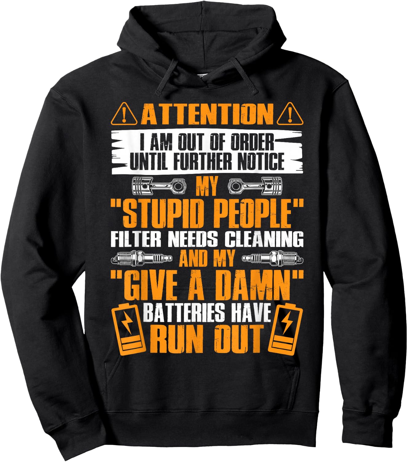 My Stupid People Filter Needs Cleaning Funny Mechanic Hoodie - Hoodie | Black