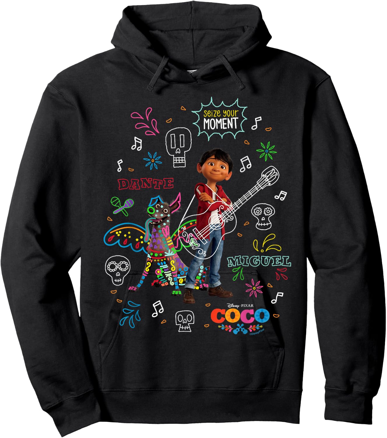 Disney and Pixar's Coco Miguel and Dante Seize Your Moment Hoodie - Hoodie | Black