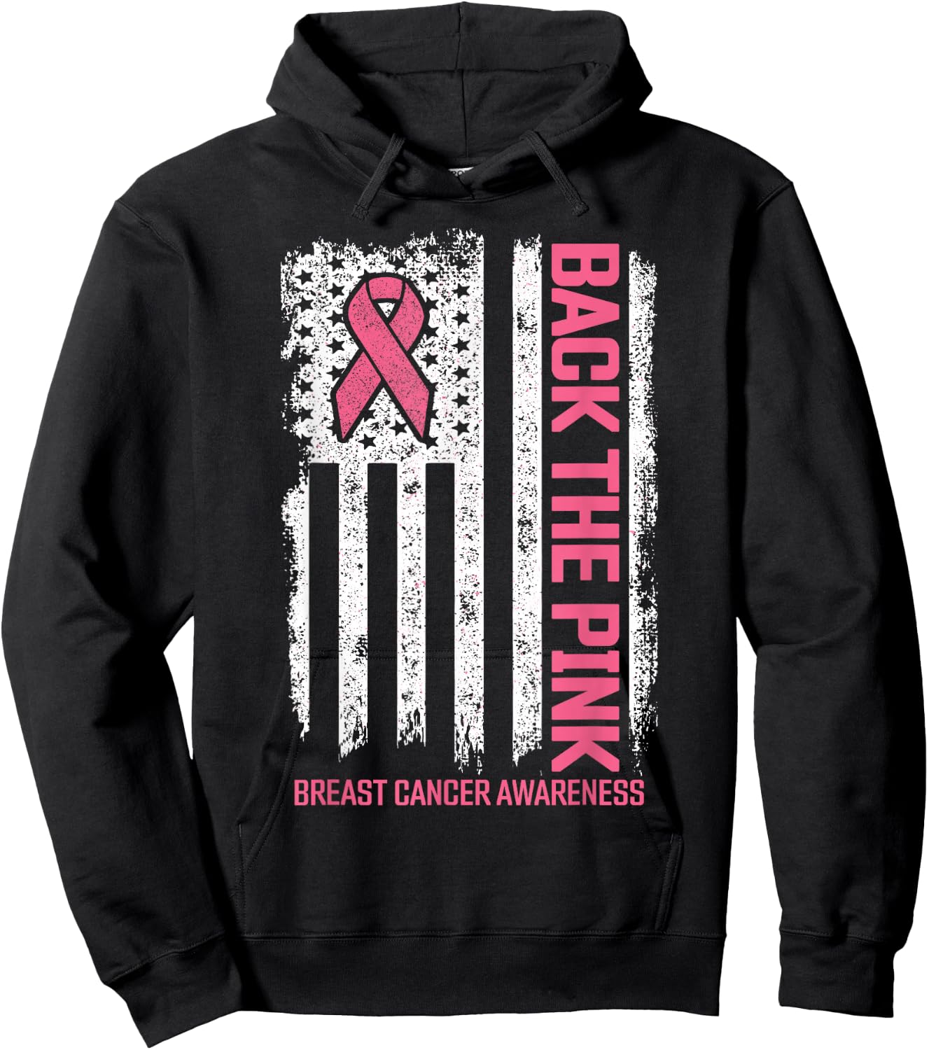 Breast Cancer Awareness Shirts Back the Pink Breast Cancer Hoodie - Hoodie | Black