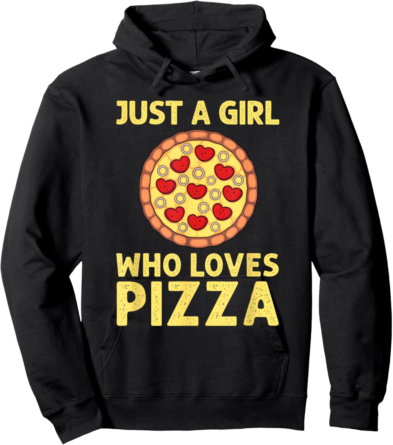Funny Girls Pizza Lovers Gift Women Kids Cool Pizza Love Hoodie - Hoodie | Black