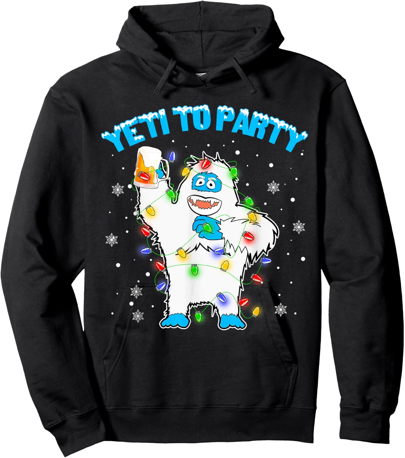Yeti To Party Shirt Funny Bigfoot Beer Drinking Xmas 2021 Hoodie - Hoodie | Black