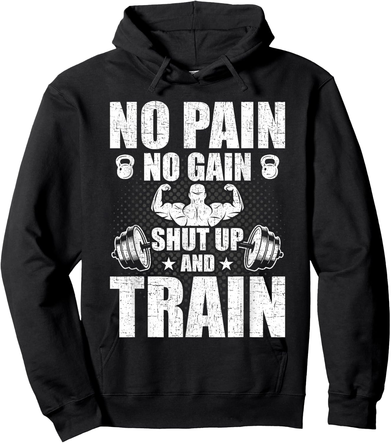 No Pain No Gain Bodybuilding Weightlifting Workout Hoodie - Hoodie | Black