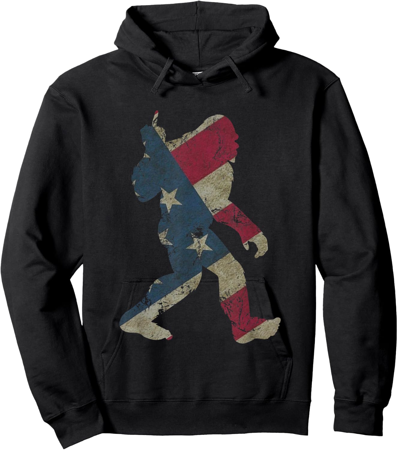 Funny USA Bigfoot Middle Finger for Sasquatch Believers Hoodie - Hoodie | Black